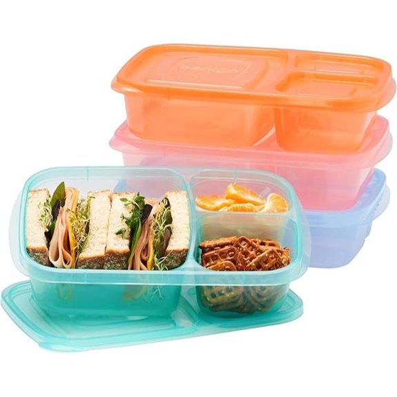 Bentgo Easyboxes: 3-Compartment Bento Lunch Boxes (Pastels)