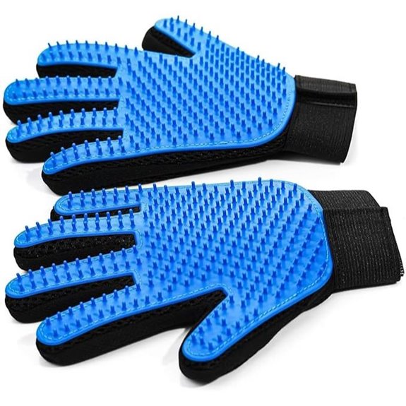 Pet Hair Removal Gloves 2-Pack for Pets (Blue)