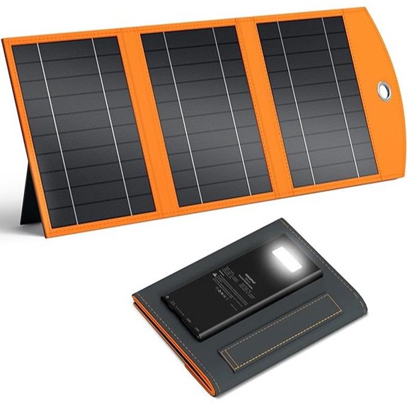 Solar Charger Power Bank 10000mAh with Foldable Solar Panel