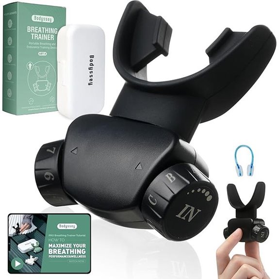 Breathing Trainer: Premium Silicone Adjustable Resistance (Black)