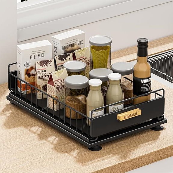 Under Sink Organizer: Single Tier Pull-Out Cabinet Shelf