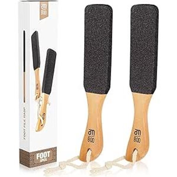 Pumice Stone Foot File 2-Pack with Wooden Handle