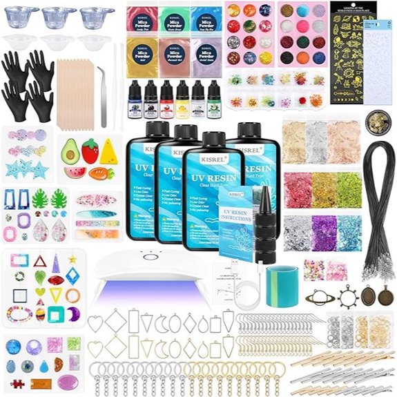 KISREL UV Resin Jewelry Kit with Molds 400g