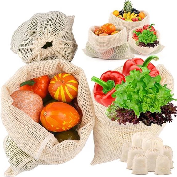 reusable cotton mesh bags