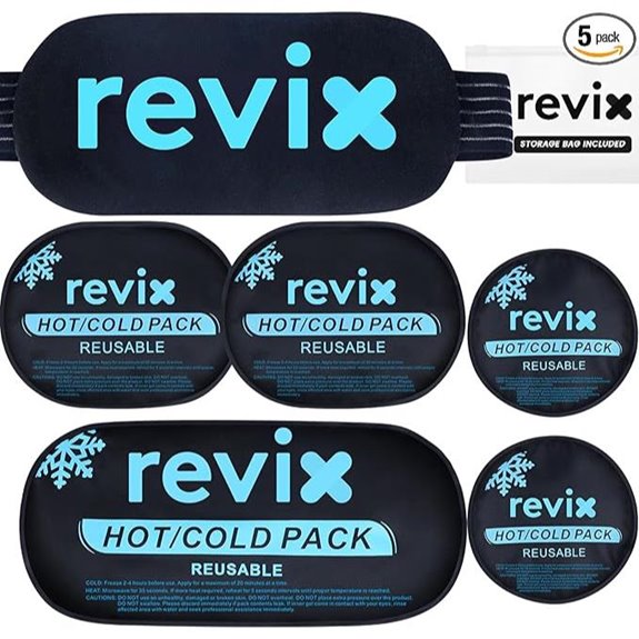REVIX Reusable Gel Ice Packs for Injuries (5-Piece)