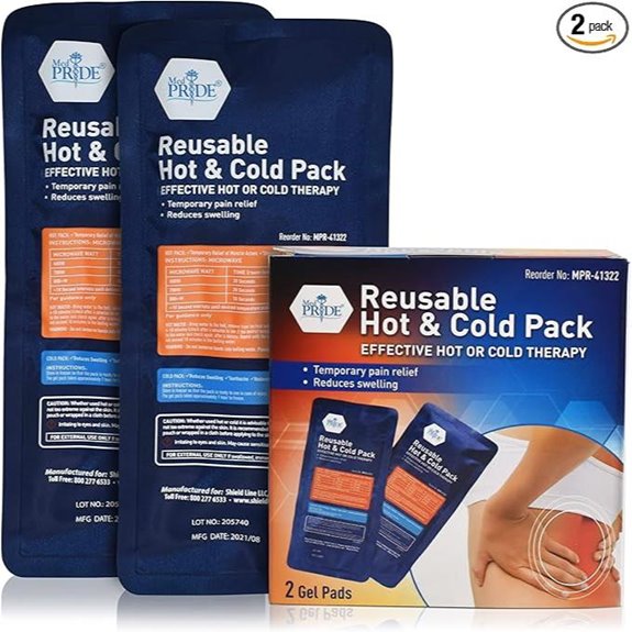 MED PRIDE Reusable Gel Ice Packs for Pain Relief (Pack of 2)
