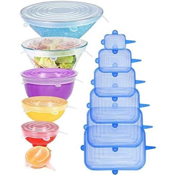 Longzon Silicone Stretch Lids Set (12) – Reusable Covers