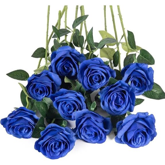 Royal Blue Silk Roses - 10pcs Long Stem for Décor