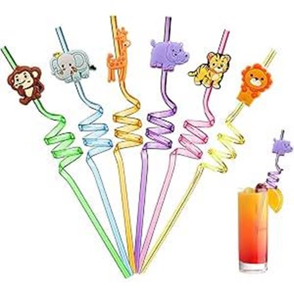Safari Jungle Party Decorations and Straws (6-Pack)