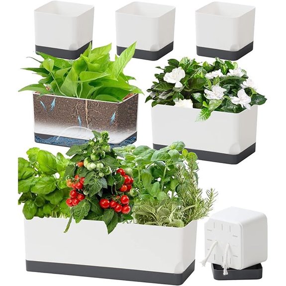 Self Watering Planters – 7 Pack Window Boxes with Drainage