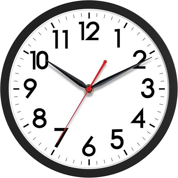 silent black wall clock