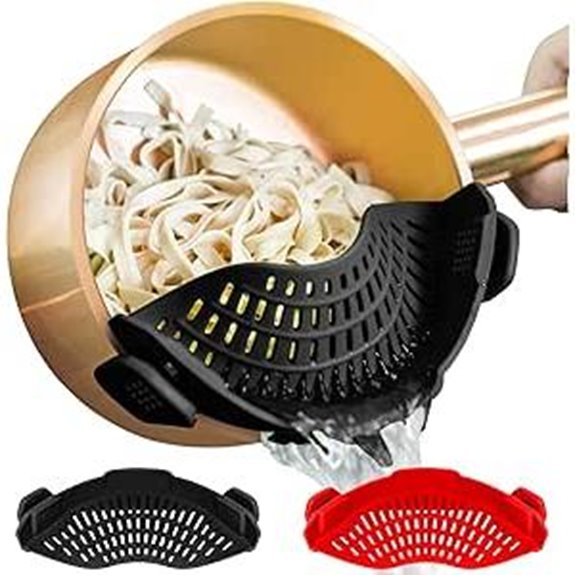 AUOON Clip-On Strainer for Pots Silicone Colander 2-Pack