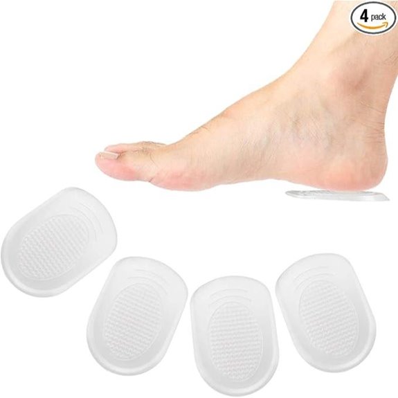 LOVE MEI Silicone Heel Cups for Plantar Fasciitis (2 Pairs)