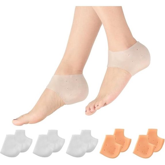 MADHOLLY Silicone Heel Protectors for Cracked Heel Repair (5 Pairs)