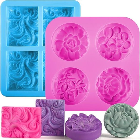 Sakolla 2-Pack Silicone Soap Molds (4 Cavities)