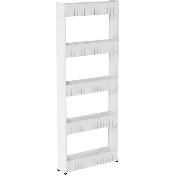 Slim Rolling Storage Cart with Wheels (5-Tier)