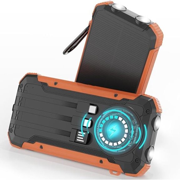 ERRBBIC 20000mAh Solar Charger Power Bank with Dual Flashlights