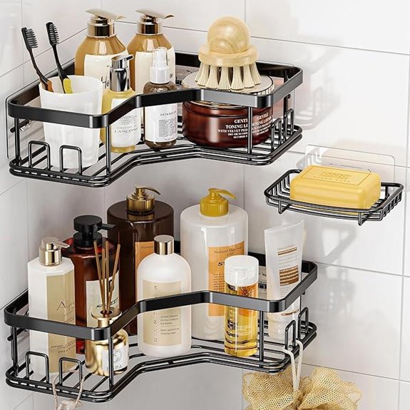 MAXIFFE Corner Shower Caddy 3-Pack Stainless Steel Shelves
