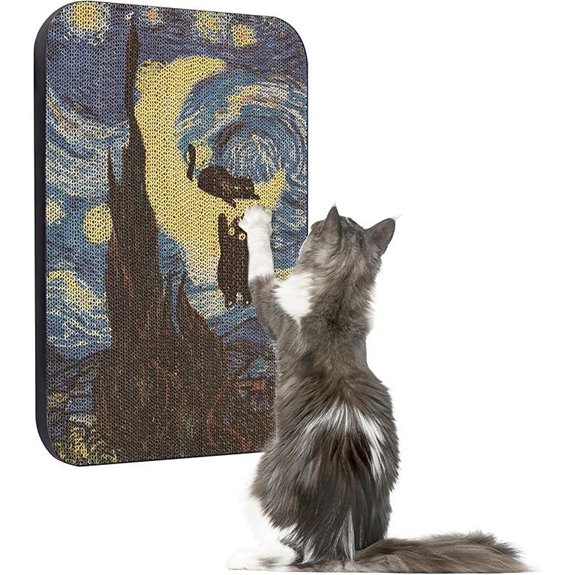 Art Cat Scratcher Wall-Mount Cat Scratching Pad Starry Night