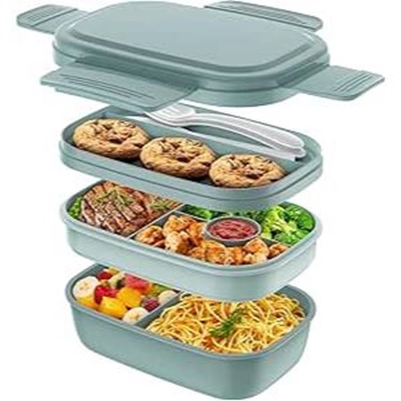 3-Stack Bento Lunch Box with Utensil Set