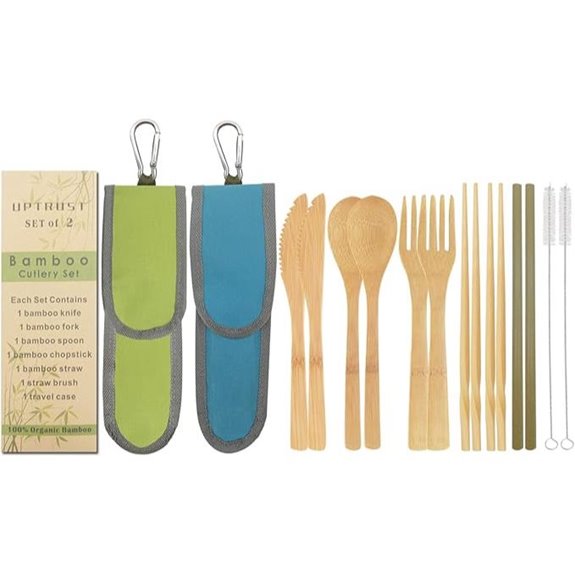 UPTRUST Bamboo Cutlery Set for Travel (2-Pack)