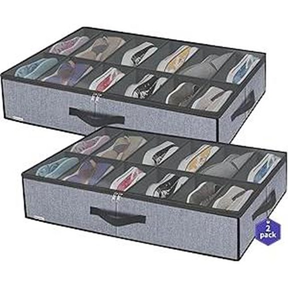 Onlyeasy Under Bed Shoe Organizer (6-12 Pairs)