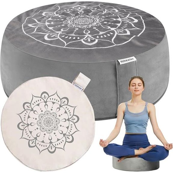 Hihealer Tibetan Meditation Cushion with Velvet Cover