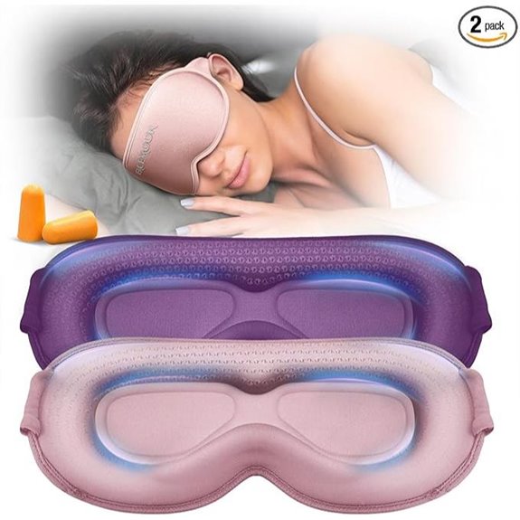 Weighted Sleep Eye Masks (2 Pack) with Contour Adjustable Strap