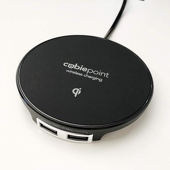 CubiePoint Tabletop Qi Wireless Charger with Outlets