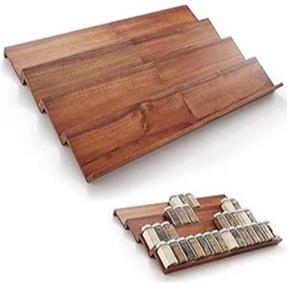 Tinamo 4-Tier Wooden Spice Rack Set (64 Jars)